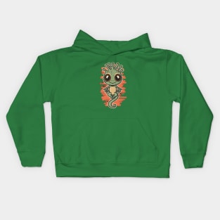 Cute Meditate Lizard Kids Hoodie